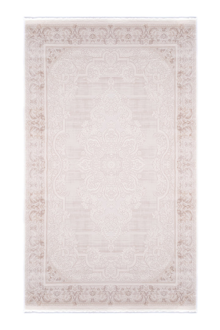 Pudra-Bej Alegra Klasik Motif Desenli Akrilik Halı