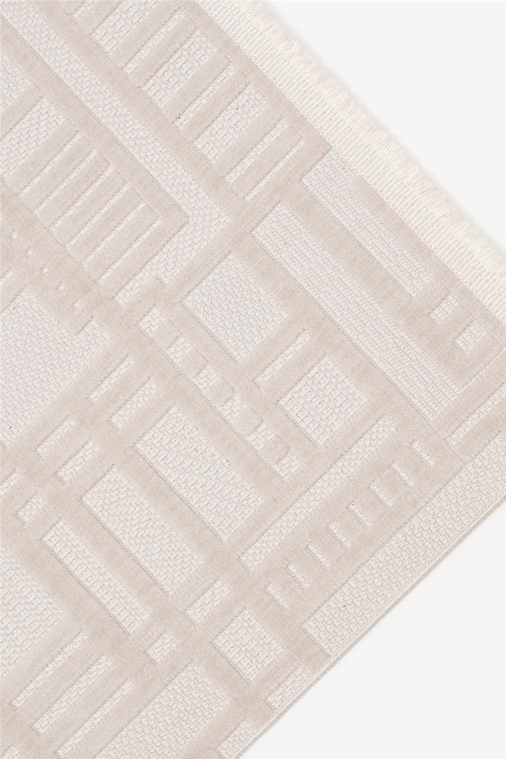 Açık Vizon Myra Geometrik Dokuma Desenli Modern Halı