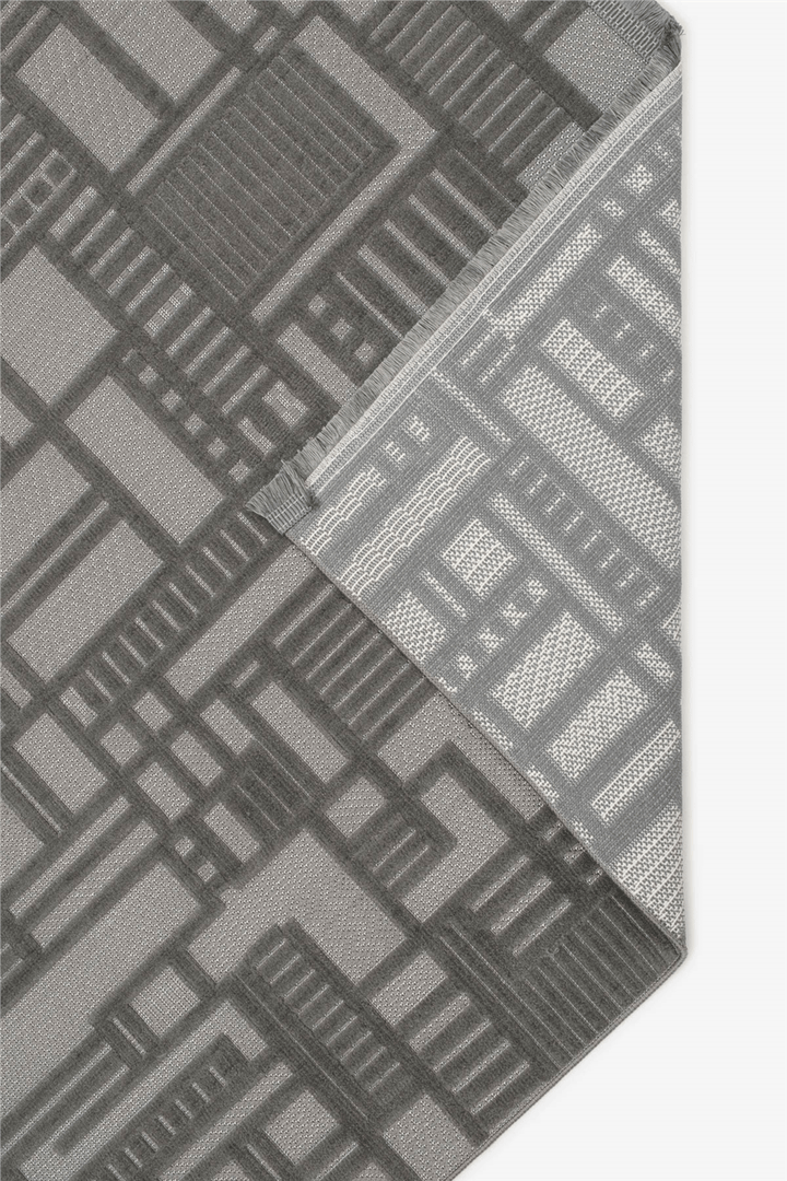 Antrasit Myra Geometrik Dokuma Desenli Modern Halı