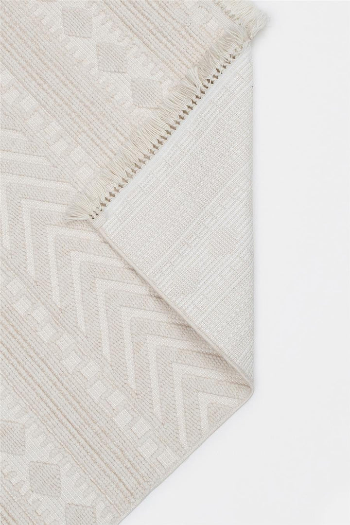Bej Yumuşak Dokulu Kilim Desen İskandinav Halı