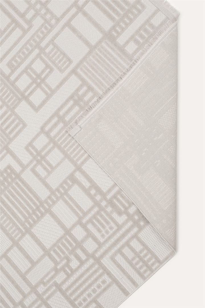 Gri Myra Geometrik Dokuma Desenli Modern Halı