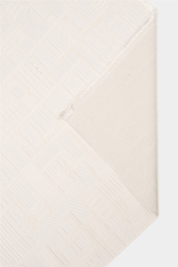 Krem Myra Geometrik Dokuma Desenli Modern Halı