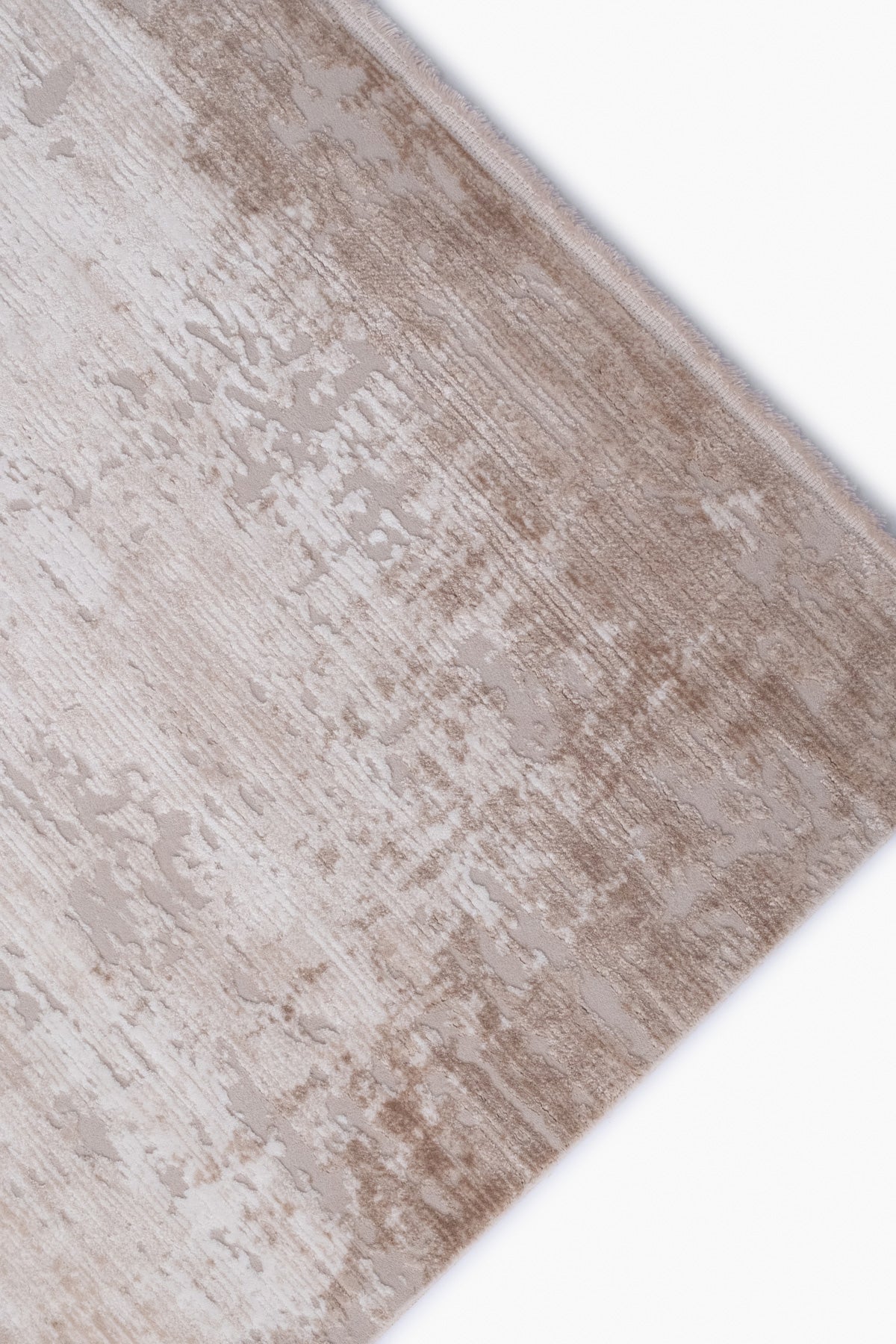 Krem-Kahve Mirage Geçişli Soyut Desenli Akrilik Halı