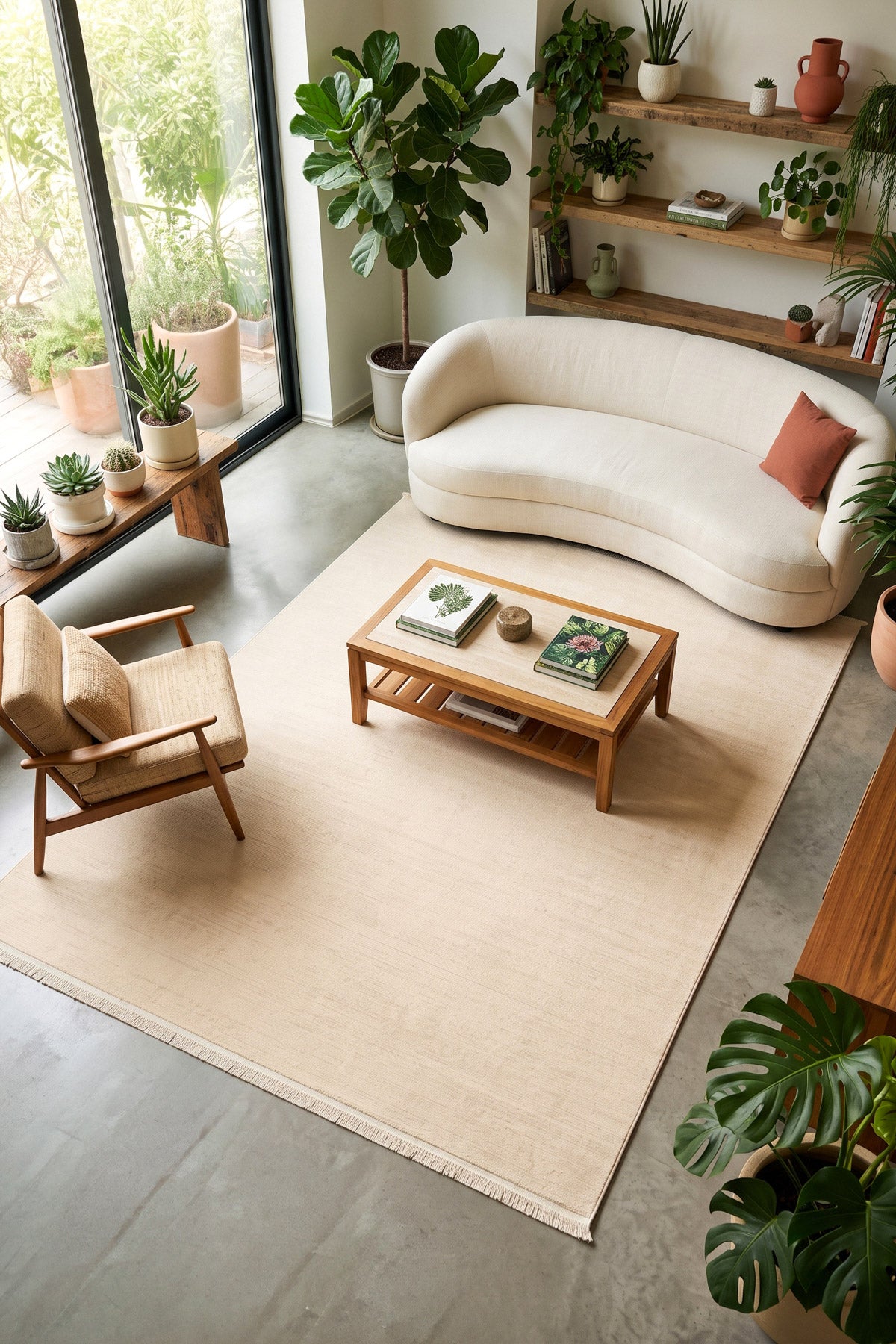 Krem Alegra Rusty Modern Akrilik Halı