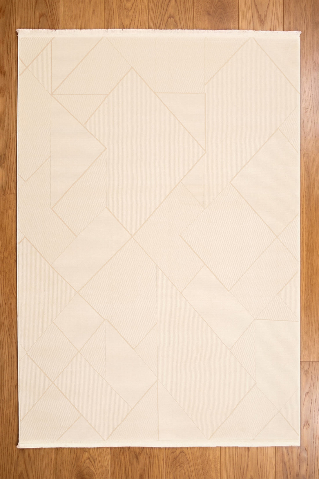 Krem Alegra Prisma Geometrik Desen Akrilik Halı