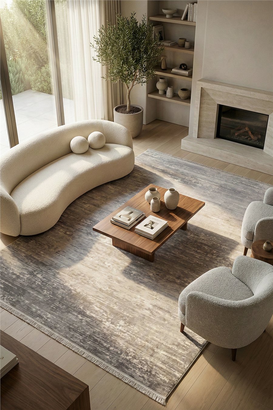 Açık Gri Alegra Rusty Modern Akrilik Halı
