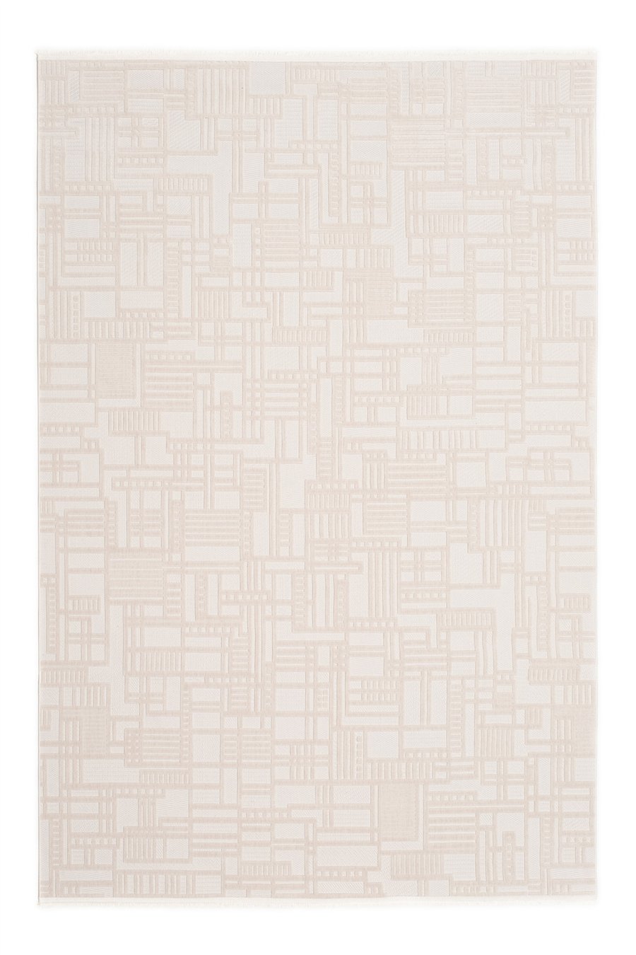Açık Vizon Myra Geometrik Dokuma Desenli Modern Halı