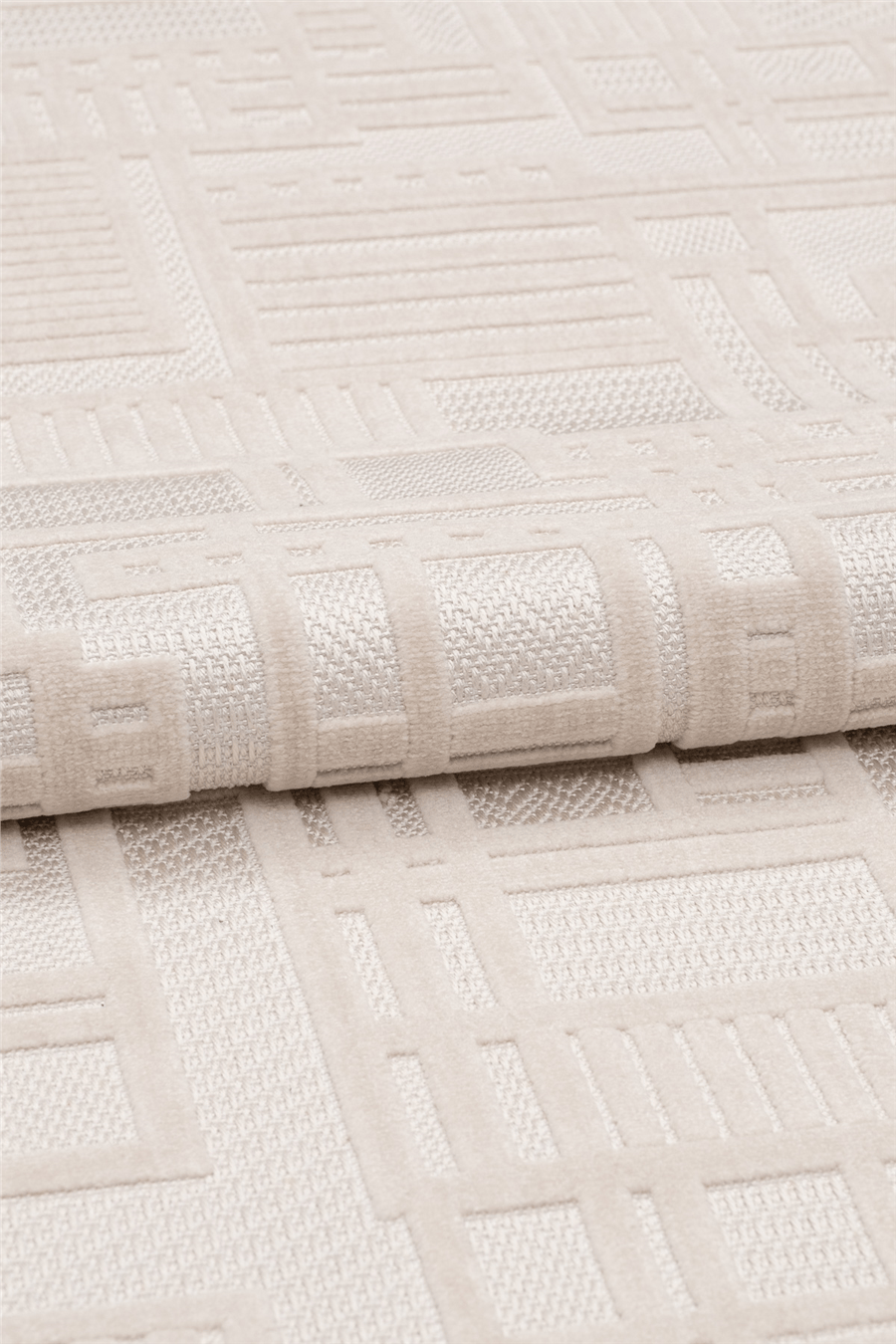 Açık Vizon Myra Geometrik Dokuma Desenli Modern Halı