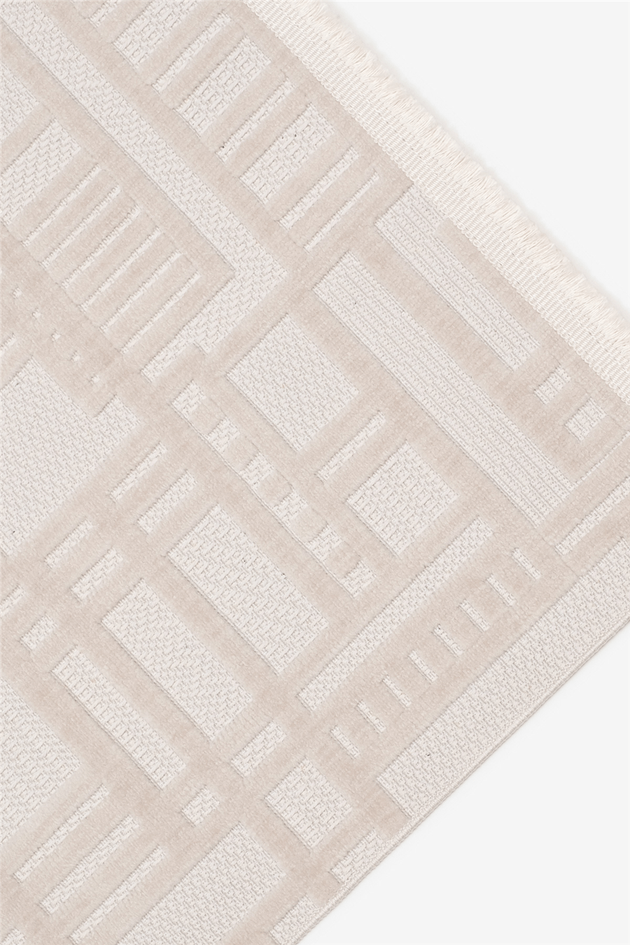 Açık Vizon Myra Geometrik Dokuma Desenli Modern Halı
