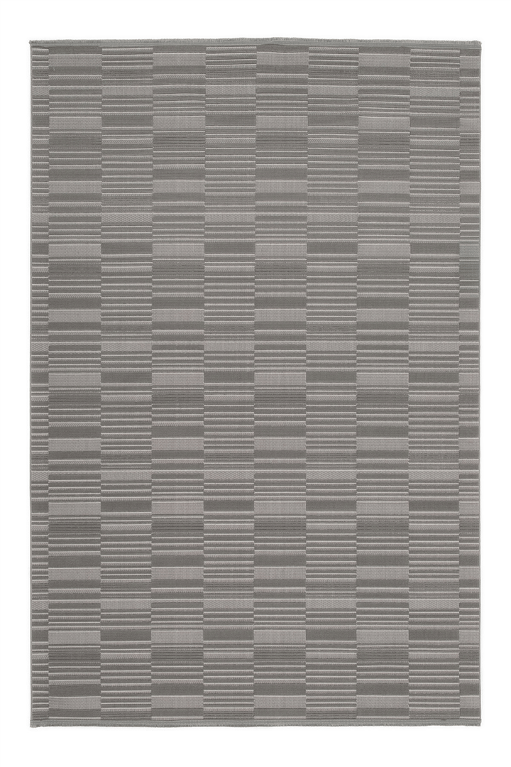 Antrasit Loop Geometrik Desenli Modern Halı