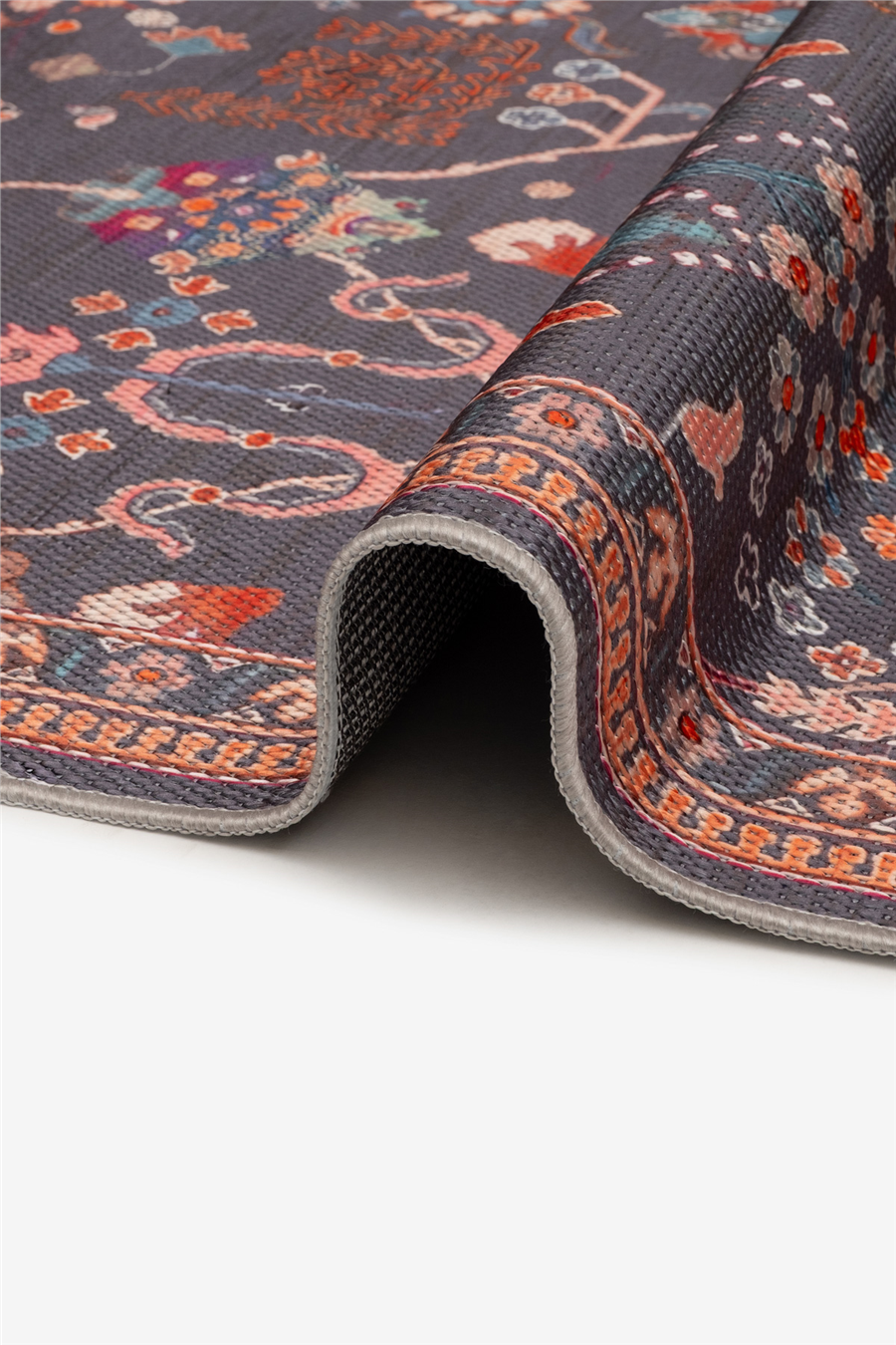 Antrasit-Mavi Zamanın İzi Modern Vintage Sisal Halı