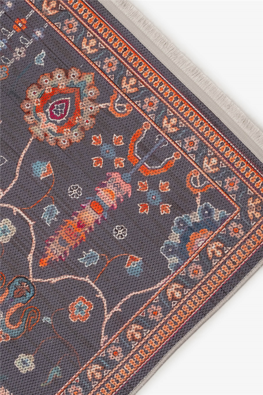 Antrasit-Mavi Zamanın İzi Modern Vintage Sisal Halı