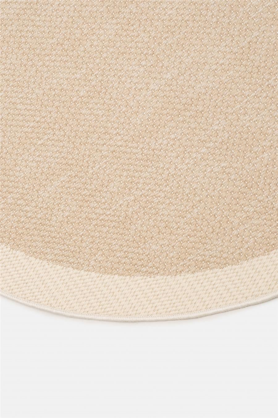 Bej Dokulu Yuvarlak Sisal Halı
