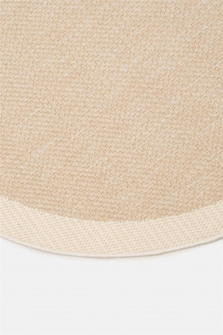 Bej Dokulu Yuvarlak Sisal Halı