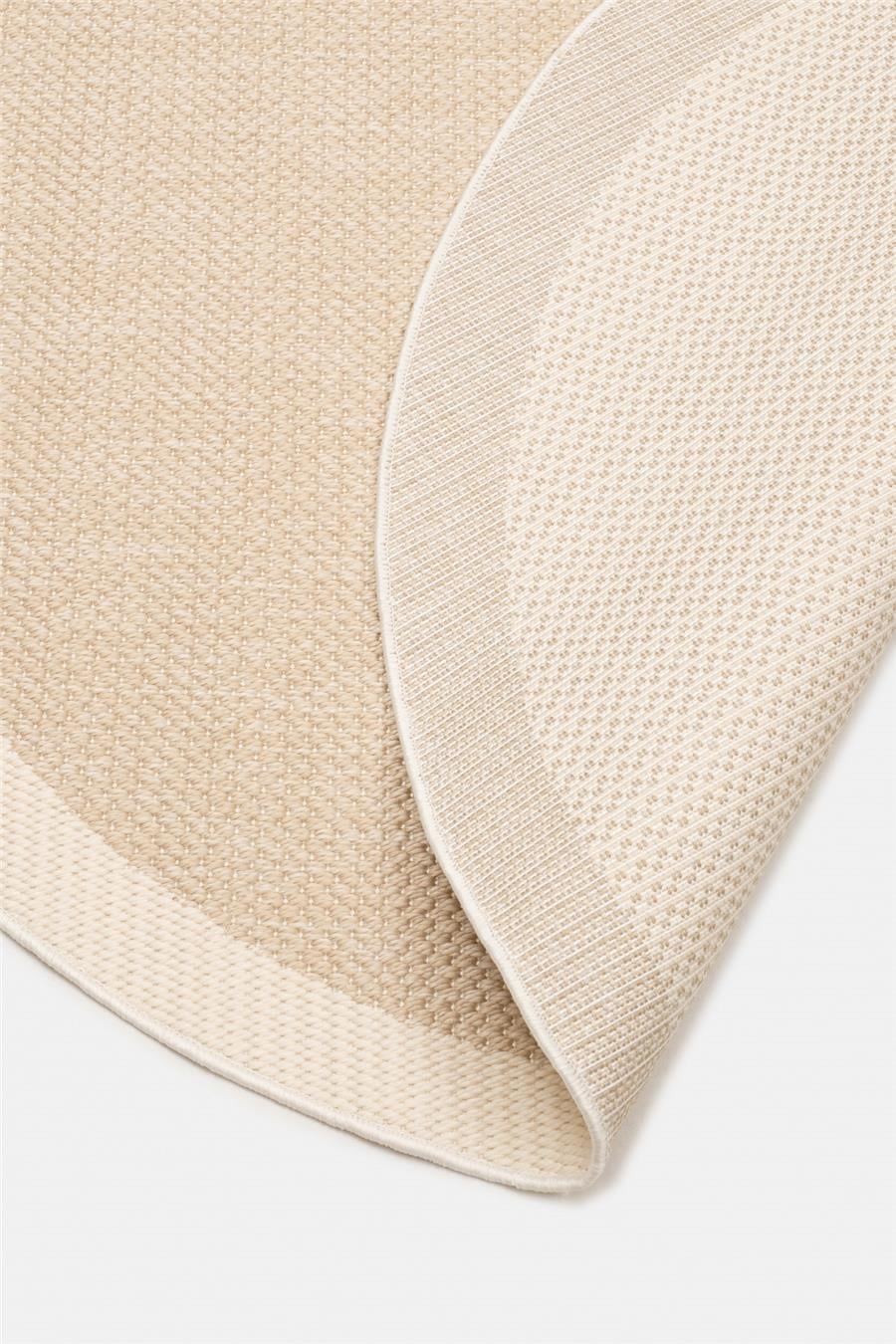 Bej Dokulu Yuvarlak Sisal Halı