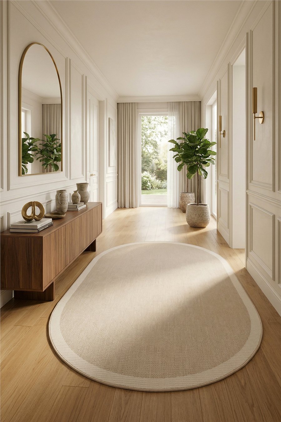 HAYAページ Bej Hasır Doku Oval Sisal Halı - 26SISSL011R03 | Çağ Halı