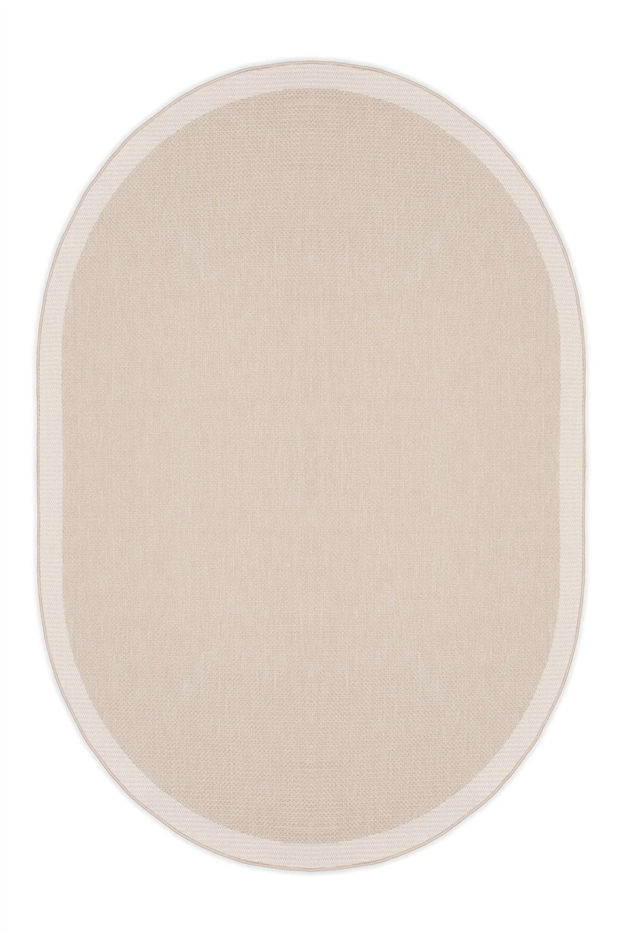 Bej Hasır Doku Oval Sisal Halı