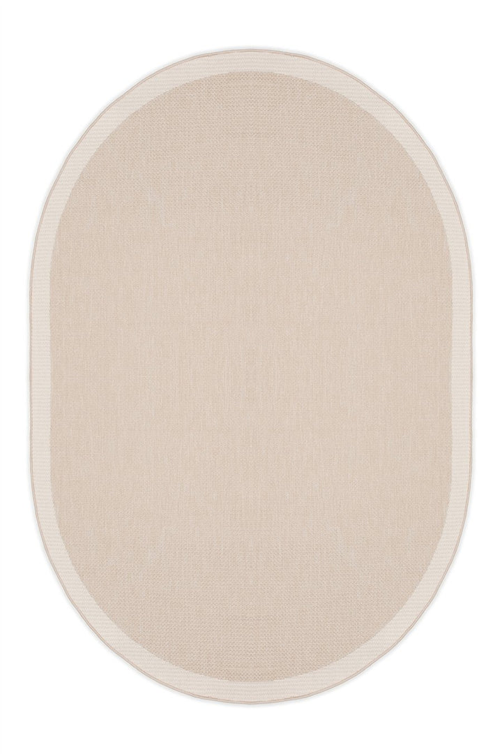 Bej Hasır Doku Oval Sisal Halı