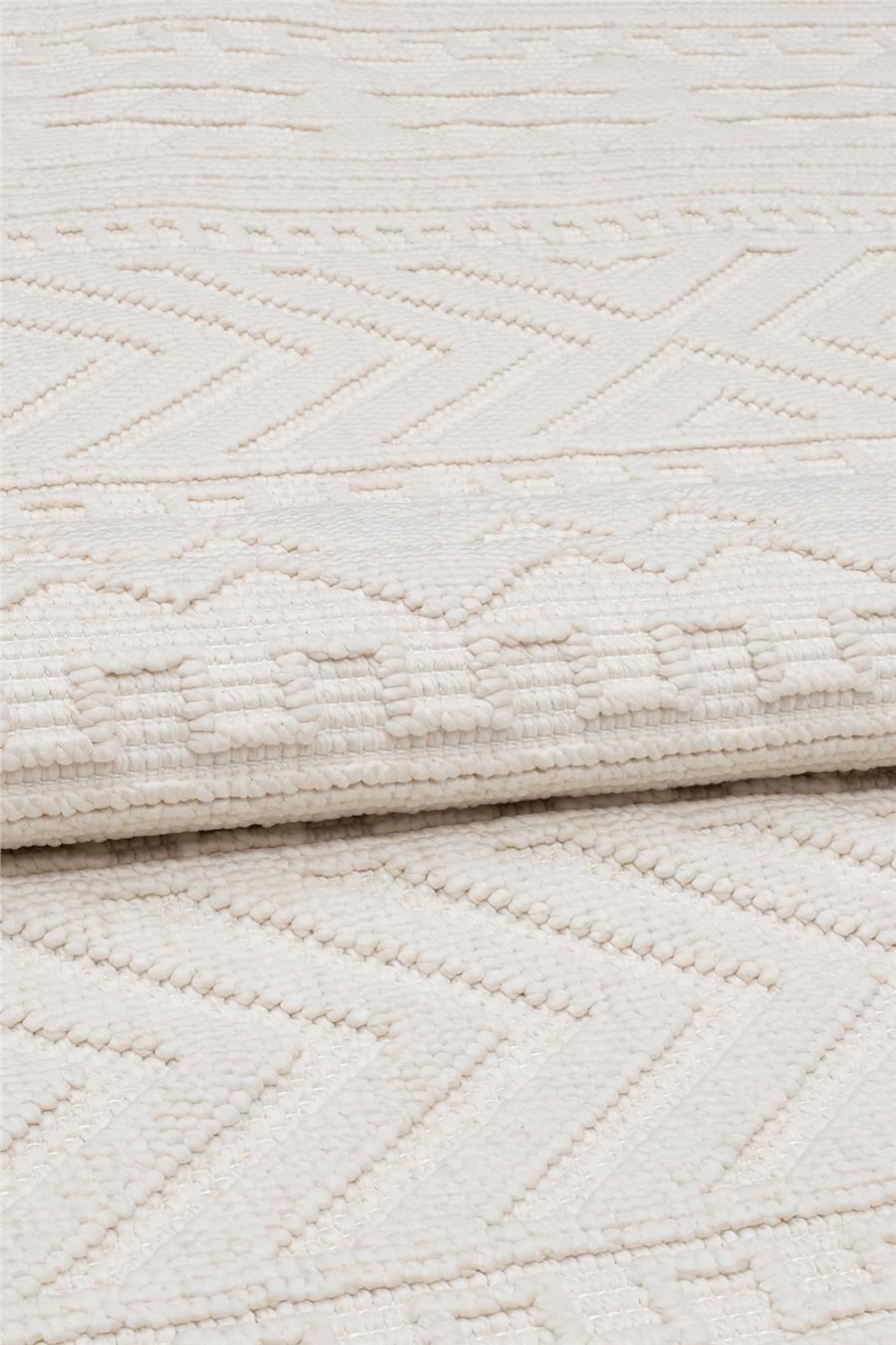 Bej Yumuşak Dokulu Kilim Desen İskandinav Halı