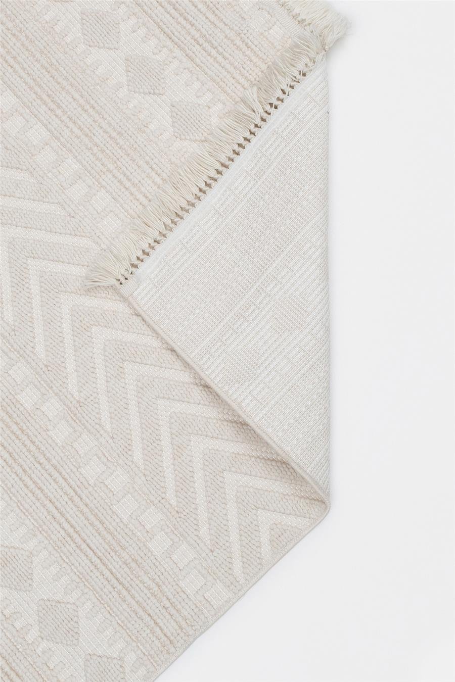 Bej Yumuşak Dokulu Kilim Desen İskandinav Halı