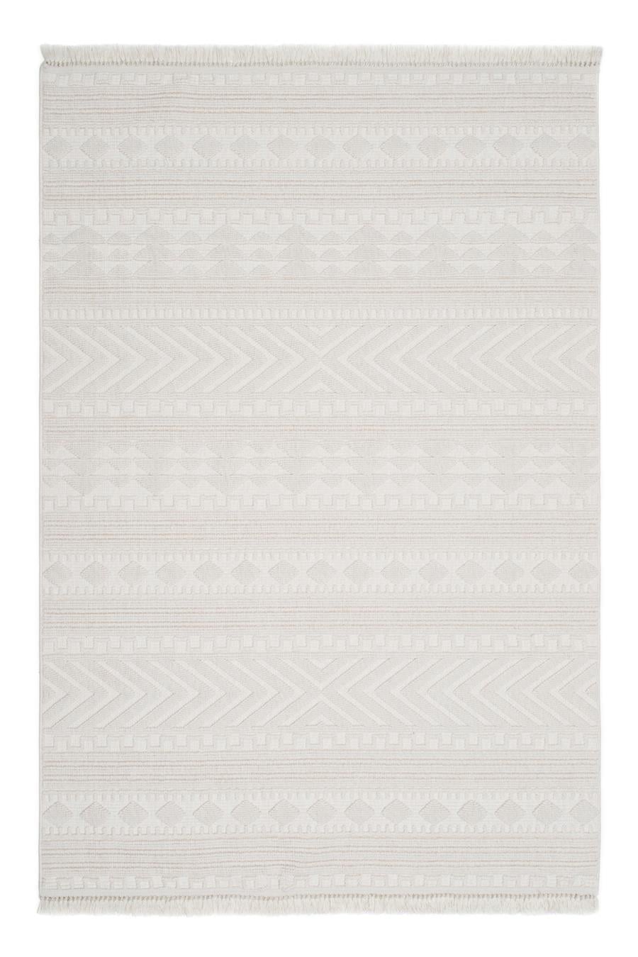 Bej Yumuşak Dokulu Kilim Desen İskandinav Halı