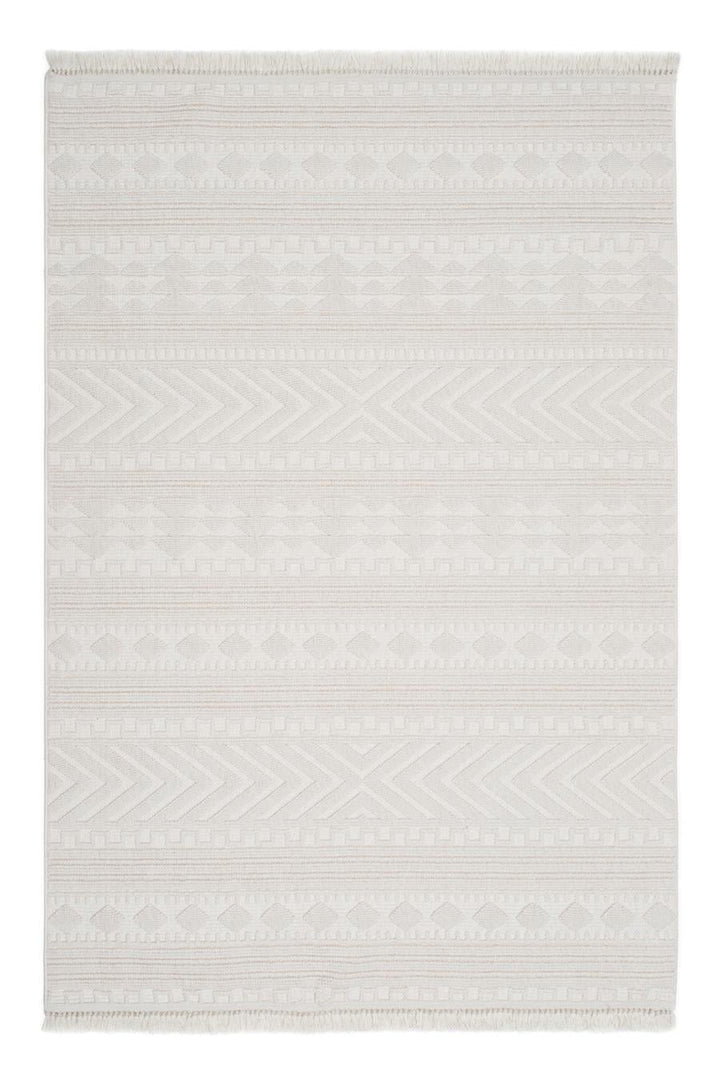 Bej Yumuşak Dokulu Kilim Desen İskandinav Halı