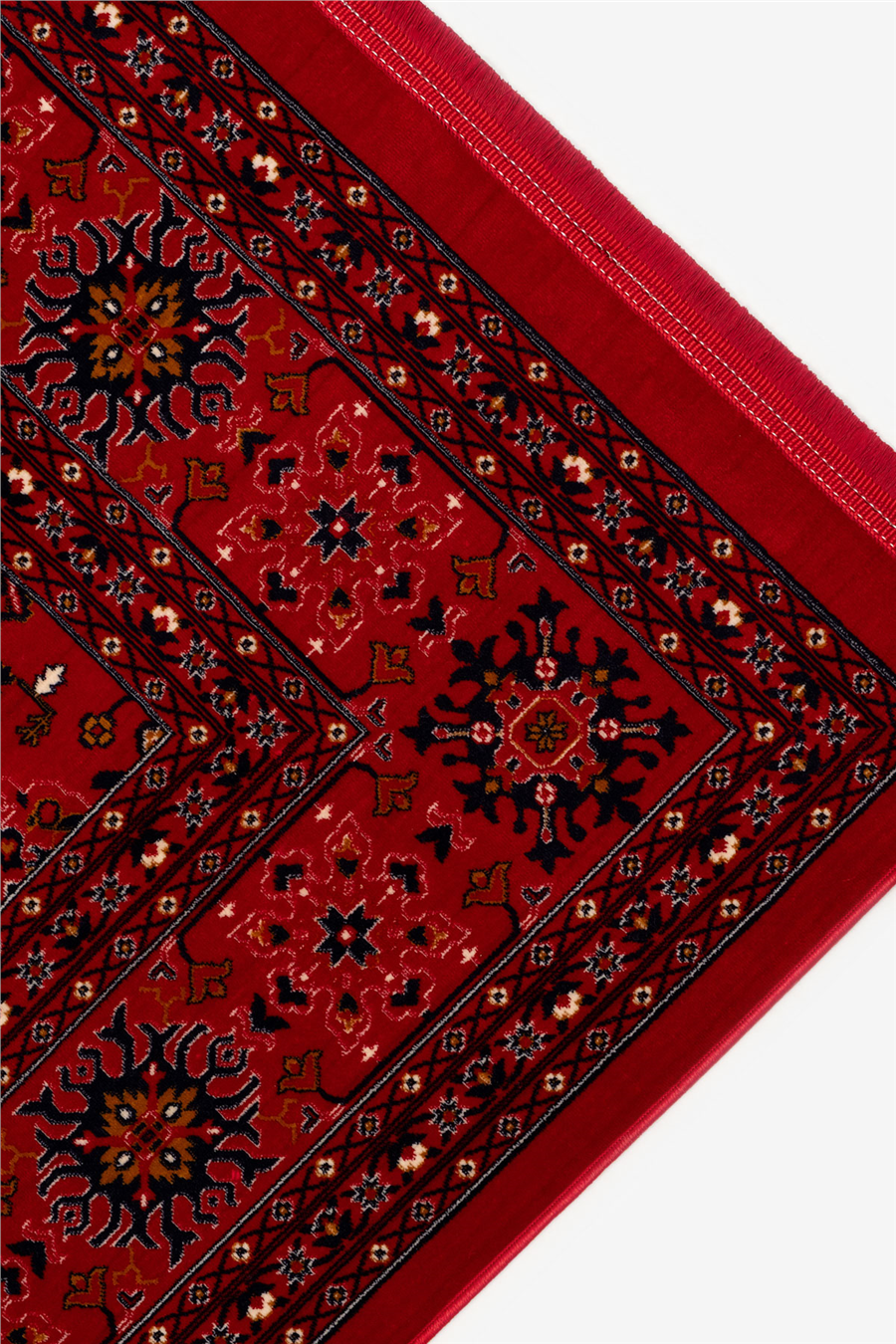 Buhara 07 Kırmızı Bohem Kaymaz Tabanlı Afgan Halısı
