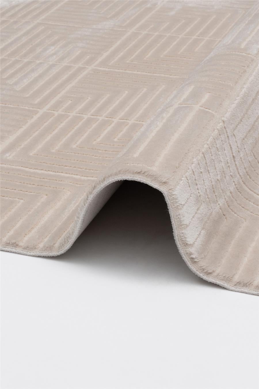 Cashmira Bej Etnik Desen Dokuma Tabanlı Antibakteriyel Bohem Halı
