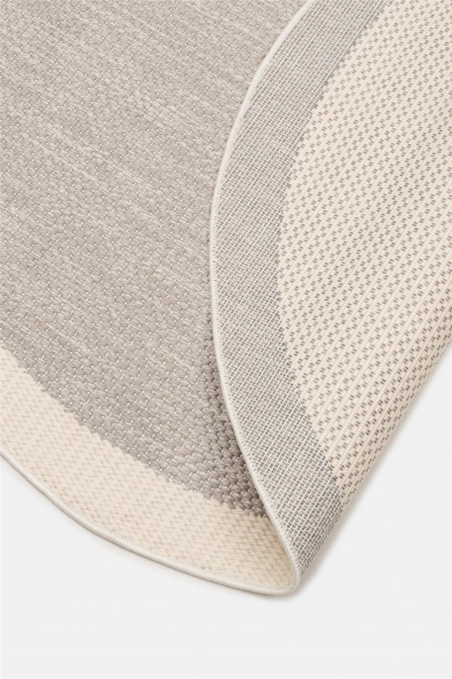 Gri Dokulu Yuvarlak Sisal Halı