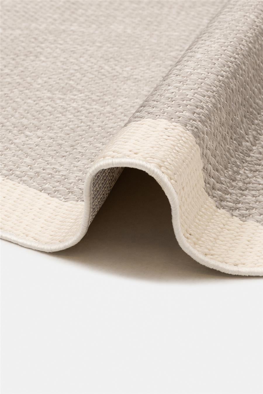Gri Dokulu Yuvarlak Sisal Halı