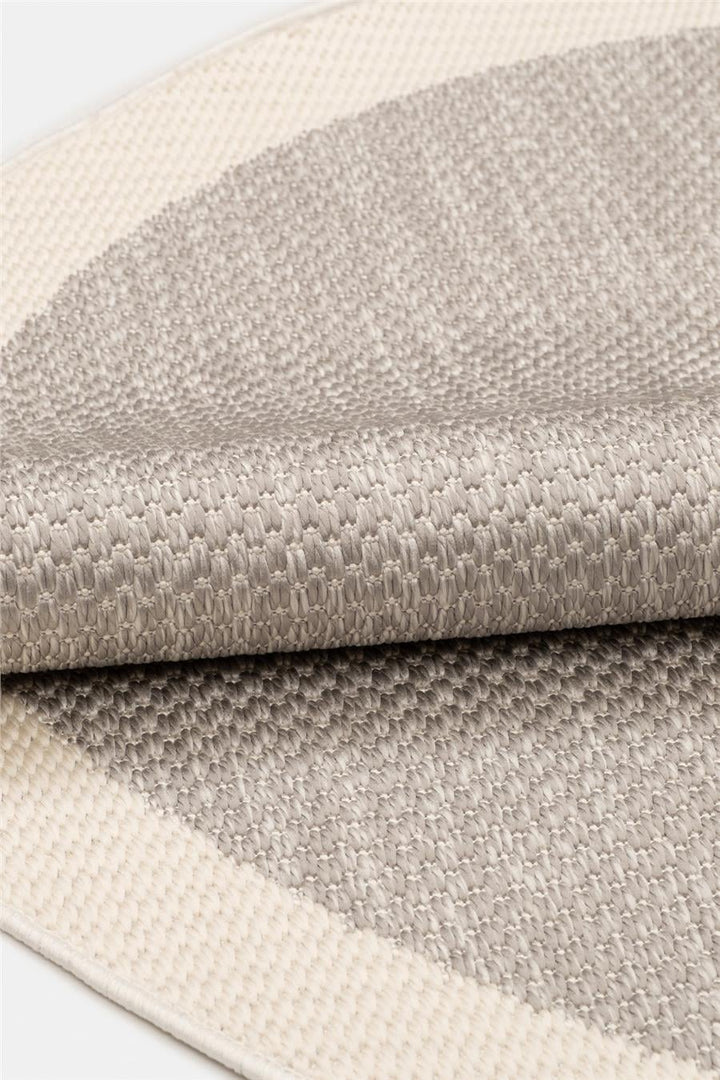 Gri Dokulu Yuvarlak Sisal Halı