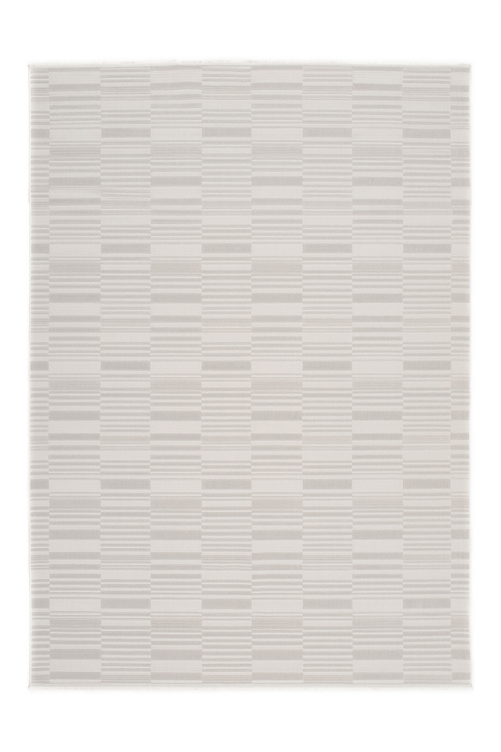 Gri Loop Geometrik Desenli Modern Halı