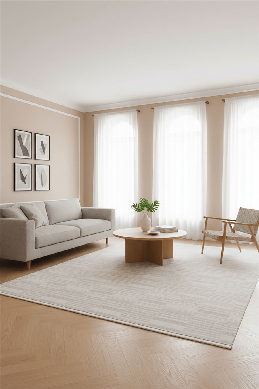 Gri Loop Geometrik Desenli Modern Halı