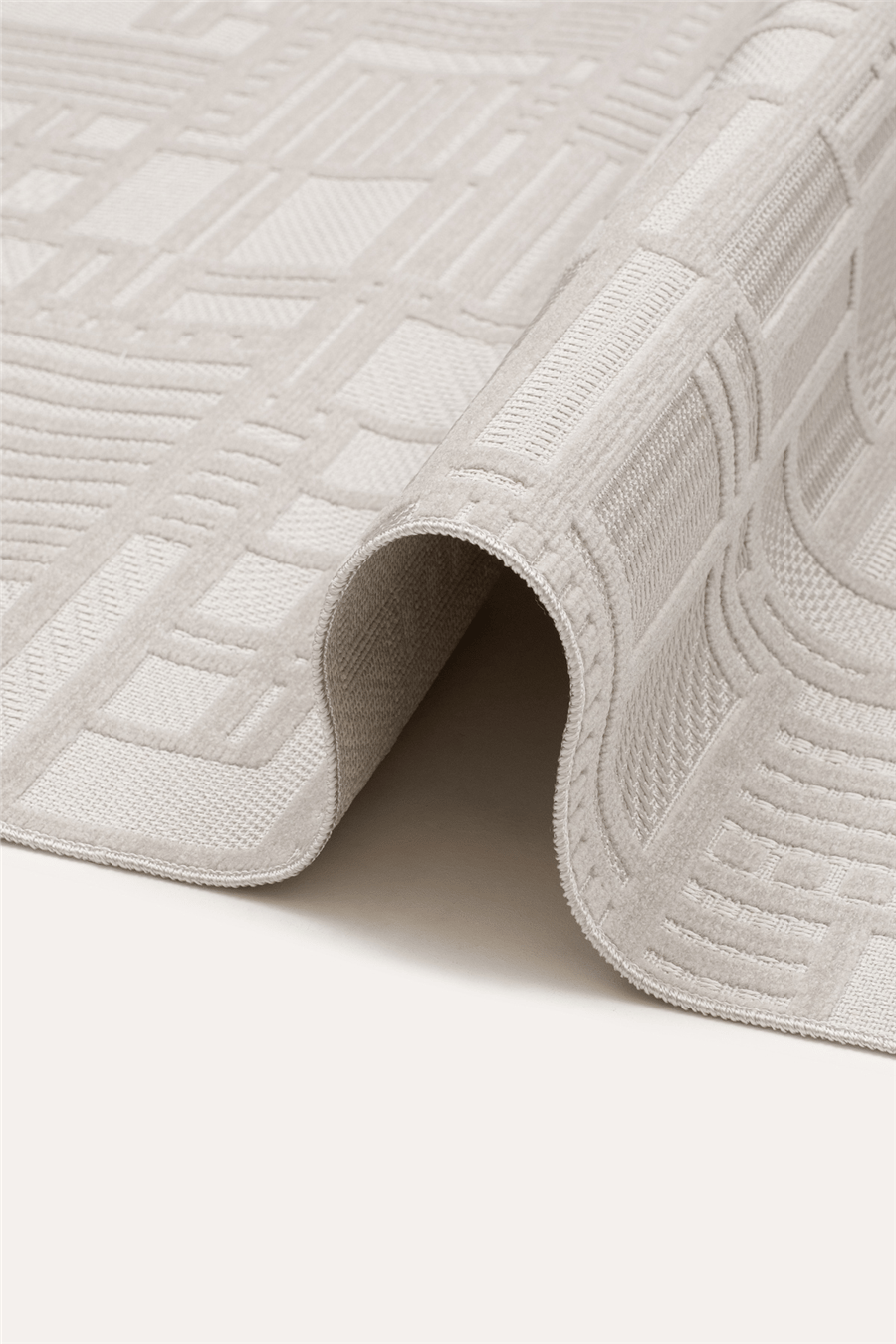 Gri Myra Geometrik Dokuma Desenli Modern Halı