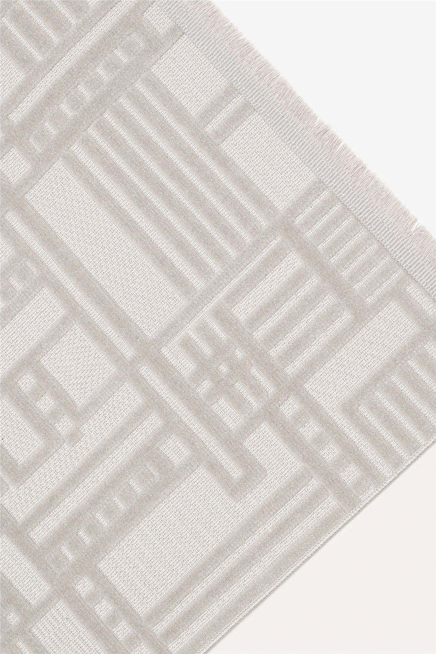 Gri Myra Geometrik Dokuma Desenli Modern Halı