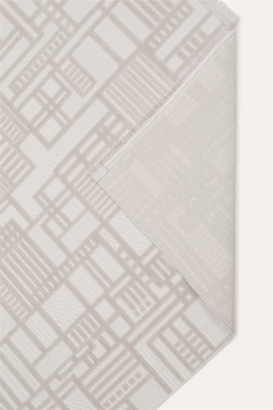 Gri Myra Geometrik Dokuma Desenli Modern Halı