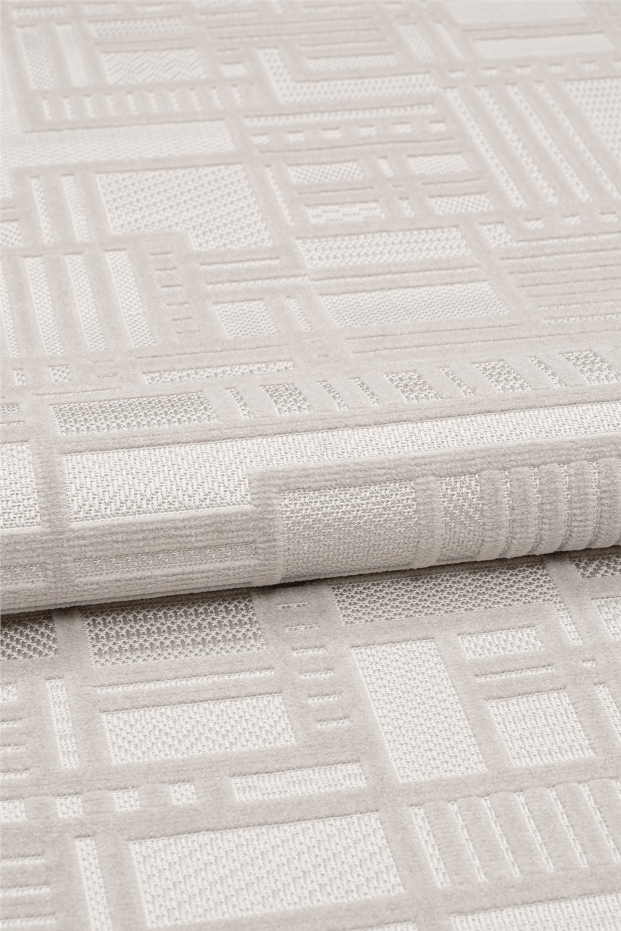 Gri Myra Geometrik Dokuma Desenli Modern Halı