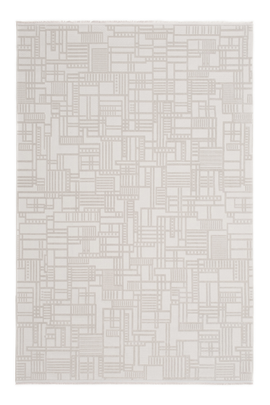 Gri Myra Geometrik Dokuma Desenli Modern Halı