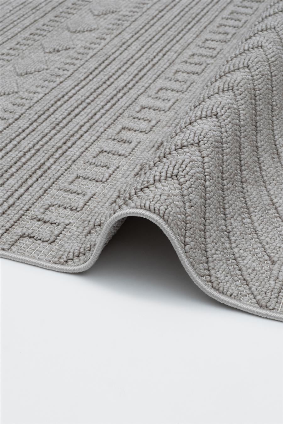 Gri Yumuşak Dokulu Kilim Desen İskandinav Halı