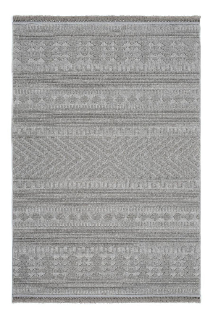 Gri Yumuşak Dokulu Kilim Desen İskandinav Halı