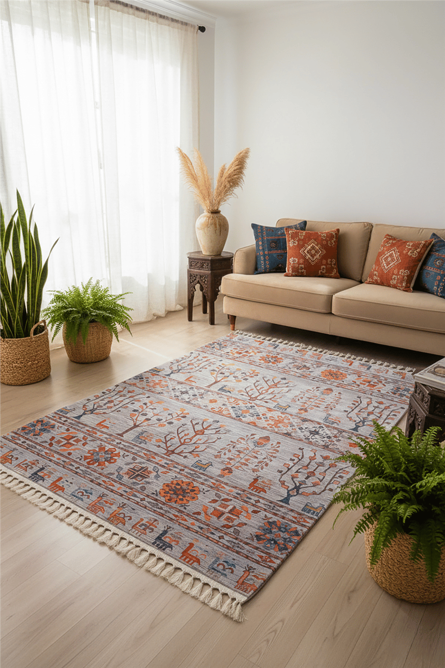 Gri Zamanın İzi Modern Vintage Koleksiyon Halı