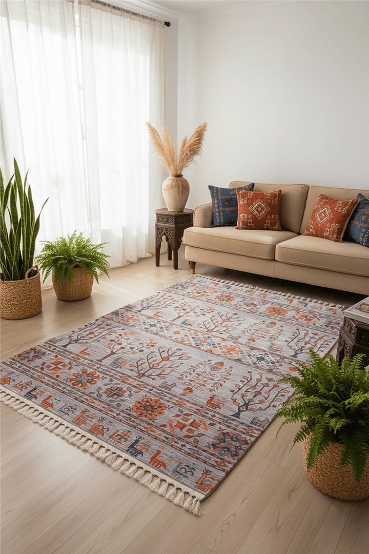 Gri Zamanın İzi Modern Vintage Koleksiyon Halı