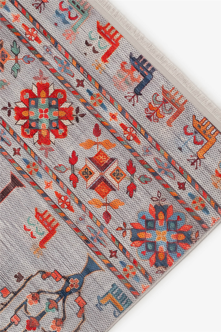 Gri Zamanın İzi Modern Vintage Sisal Halı