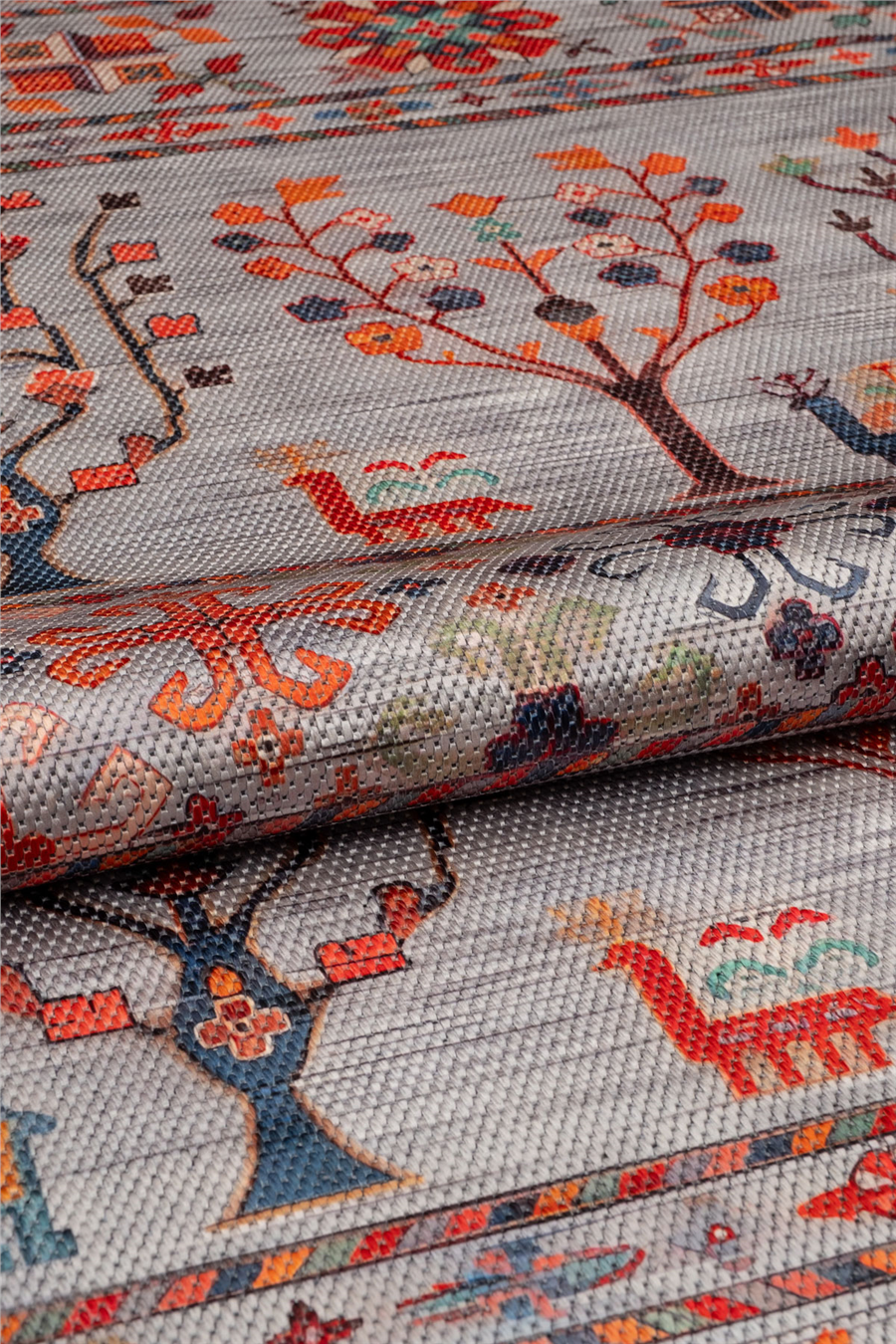Gri Zamanın İzi Modern Vintage Sisal Halı