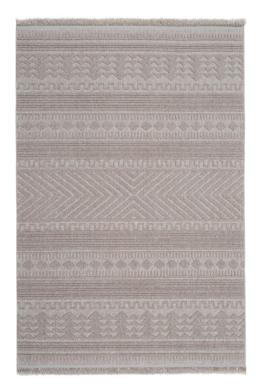 Kahverengi Yumuşak Dokulu Kilim Desen İskandinav Halı