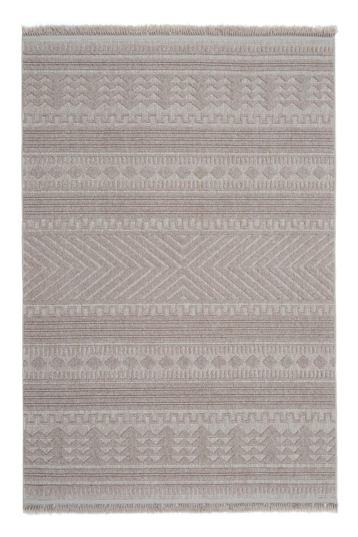 Kahverengi Yumuşak Dokulu Kilim Desen İskandinav Halı