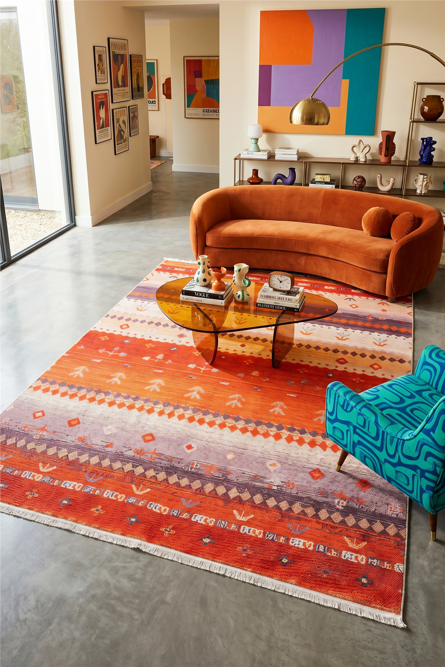 Kiremit Zamanın İzi Modern Vintage Sisal Halı