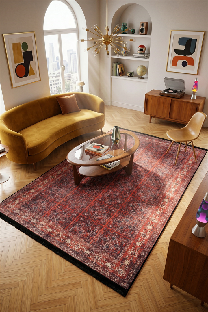 Kiremit Zamanın İzi Modern Vintage Sisal Halı