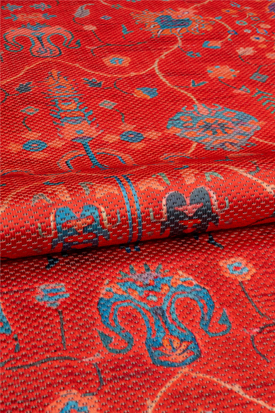 Kırmızı Zamanın İzi Modern Vintage Sisal Halı