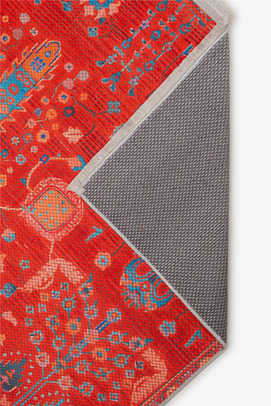 Kırmızı Zamanın İzi Modern Vintage Sisal Halı